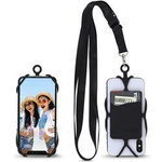 Crossbody XL Neck Strap Case elastyczne etui pasek na szyję smycz do telefonu (Black)