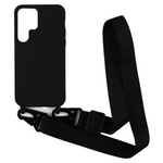 Crossbody Silicone Case XL Strap etui z paskiem na ramię do Samsung Galaxy S23 (Black)